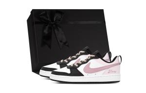 Nike Женские скейтерские кроссовки Court Borough GS DEER First Love низкие, устойчивые к истиранию, Black Pink