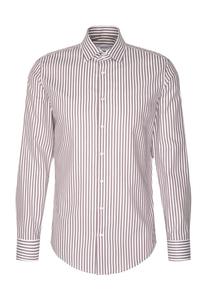 Рубашка делового покроя с воротником-стойкой Kent Seidensticker, коричневый