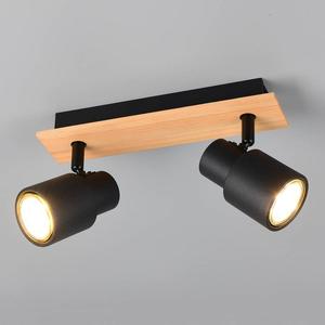 Потолочный светильник Reality Leuchten Pierre, железо / твердый пепел - черный - количество языков пламени: 2