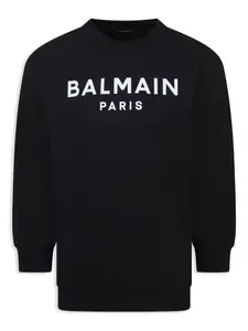 Толстовка с логотипом Balmain Kids, черный