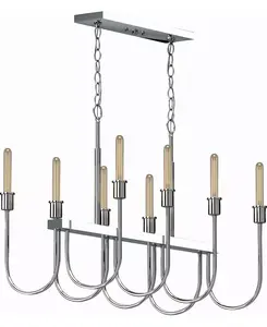 Подвесная островная люстра Concord на 8 ламп Volume Lighting, silver