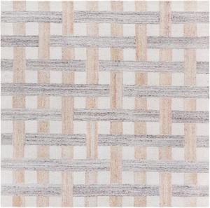 Ковер SAFAVIEH, 183 x 183 см, коллекции Genre, Grey & Ivory, геометрический рисунок, ручной работы из шерсти, идеально для гостиной, спальни, столовой (GRE301F-6SQ)