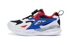 Антиударные амортизирующие износостойкие детские тренировочные кроссовки сине-белые для детей 3-7 лет FILA KIDS