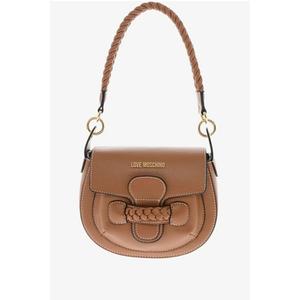 Сумка-седло LOVE из искусственной кожи с плетеными деталями Moschino, Brown