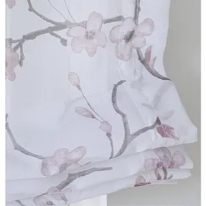 Короткая занавеска Aiko с петлями, свободно свисающая, белая, полупрозрачная, с рисунком, легкая в уходе Kutti, Weiß/rosé