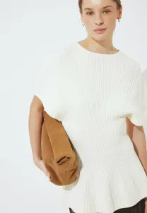 Базовая футболка с баской Na-Kd, Cream