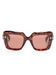 TOM FORD Eyewear солнцезащитные очки в квадратной оправе, коричневый