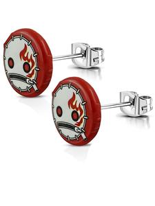 Bungsa Красные серьги-гвоздики