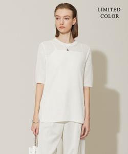 Пуловер из блестящего трикотажа Paper Blend с рукавами 5/8