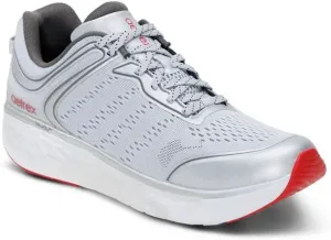 Мужские ортопедические кроссовки Aetrex Chase с поддержкой свода стопы - облегчение при подошвенном фасците, комфортная сетка, регулируемые шнурки, серебряный