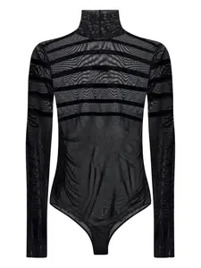 Сетчатое боди в полоску Jean Paul Gaultier, черный