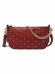 Женская кожаная сумка через плечо Fossil, красная, отделение для смартфона, ZB1969602