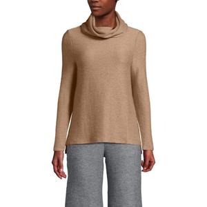 Женский свободный топ с длинным рукавом и капюшоном Lands' End, цвет coriander heather