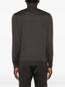 Свитер с узором и воротником-гольф Corneliani, коричневый