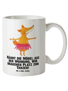 Кружка XL Лиса-балерина с надписью Белый Mr. & Mrs. Panda