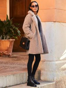 Двубортное пальто Borg Sosandar, Taupe