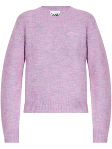 Джемпер GANNI с эффектом меланжа, розовый