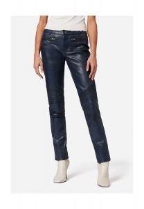 Женские кожаные брюки Donna, кожаные джинсы с заниженной талией с байкерскими элементами RICANO, синий