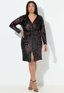 Платье Ulla Popken ANIMAL-FLOCKDRUCK V-AUSSCHNITT LANGARM, Black