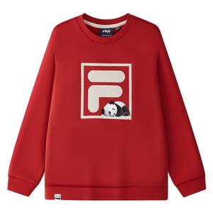 FILA KIDS Свитшот 25 осень зима флисовая подкладка термо классический свитшот Legend Red