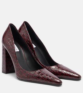 Туфли-лодочки Pointy 90 из кожи с эффектом крокодила Alaïa, Rouge Grenat