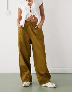 Брюки-баллоны Reclaimed Vintage со складками, цвет хаки