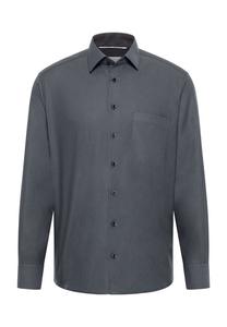 Структурированная рубашка с длинными рукавами удобная посадка Eterna, черный