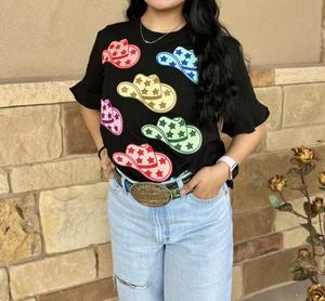 Футболка Cosmic Cowgirl в черном цвете Layerz Clothing