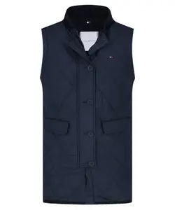 Длинный стеганый жилет без рукавов Tommy Hilfiger, синий