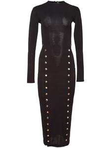 Fleur Du Mal платье миди с разрезами и заклепками, черный