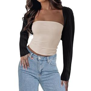 Женский болеро-кардиган с открытой передней частью и длинными рукавами Seoria, Black