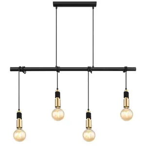 Подвесной светильник ALEXIUS E27 1 шт. Подвесная лампа/металл/кабель для намотки/столовая Globo Lighting, черный