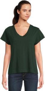Женская свободная футболка с коротким рукавом и V-образным вырезом Lilla P, Spruce