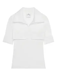 Футболка в рубчик с нагрудным карманом Courrèges, белый