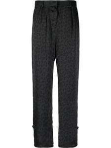 Sacai брюки с завышенной талией и узором, черный