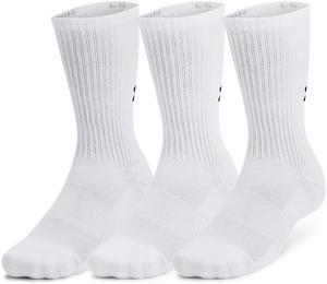 Under Armour Unisex-Adult тренировочные хлопковые носки 3 пары, (100) White/White/Black