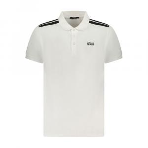 Белая хлопковая мужская рубашка поло Cavalli Class