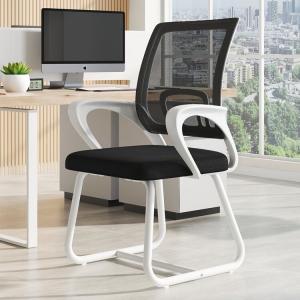 Компьютерное кресло Xihao с регулируемой высотой и спинкой, белая рама, черная сетка, стиль Bow