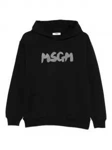 Толстовка с капюшоном и логотипом MSGM Kids, черный