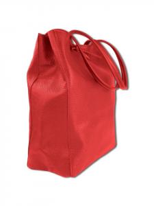 Наплечная сумка Toscanto Shopper, Schultertasche Leder rot ca. 28cm