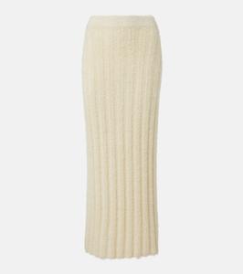 Юбка макси из шелка и кашемира Claire Khaite, кремовый