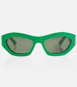 Солнцезащитные очки в шестиугольной оправе «кошачий глаз» Bottega Veneta, зеленый