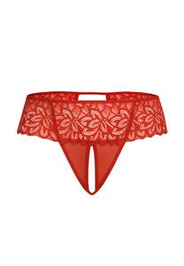 Стринги Teyli Ouvert Tanga aus Mesh mit floraler Spitze Rossu, красный