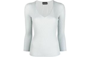 Свитер из кашемира женский светло-голубой EMPORIO ARMANI