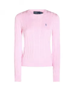 Хлопковый свитер крупной вязки Ralph Lauren, розовый