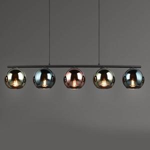 Подвесной светильник Reality Leuchten Sheldon, железо / дымчатое стекло - разноцветное - 5-световое