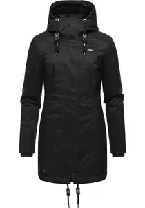 Зимняя куртка Ragwear "Tunned" с капюшоном, стильная зимняя парка на меховой подкладке, черный