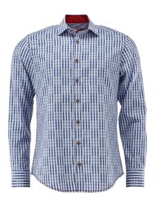 Традиционная рубашка Зуфир светло-голубого/синего цвета OS-Trachten