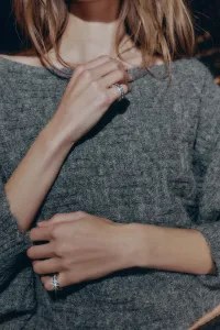 Набор из 2 колец для мизинца с блестками Zara, золотой