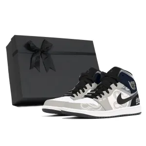 Jordan Air 1 Dust, Snake Coiling, Box устойчивые к истиранию мид-топ винтажные баскетбольные кроссовки для мужчин, темно-серый